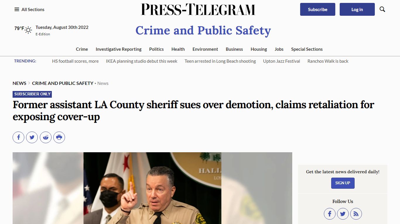 Former assistant LA County sheriff sues over demotion, claims ...